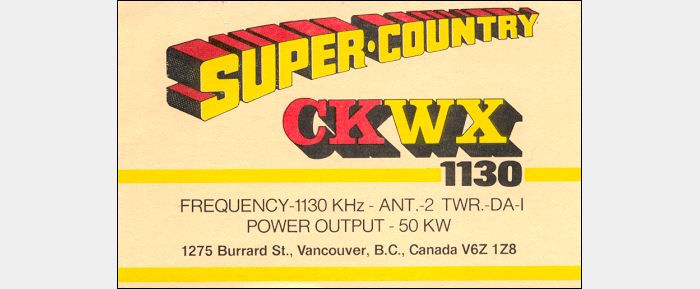 QSL CKWX Vancouver, British Columbia