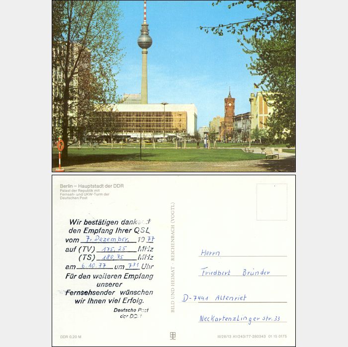 QSL Deutsche Post der DDR
