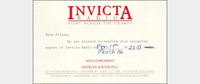 QSL Invicta Radio