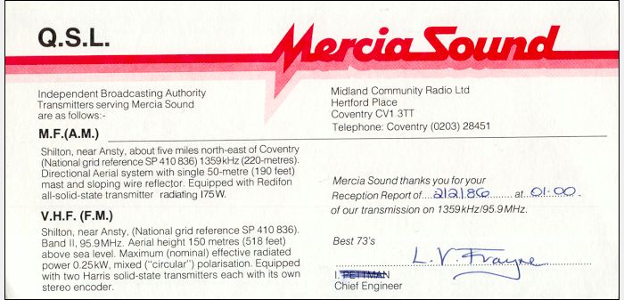 QSL Mercia Sound