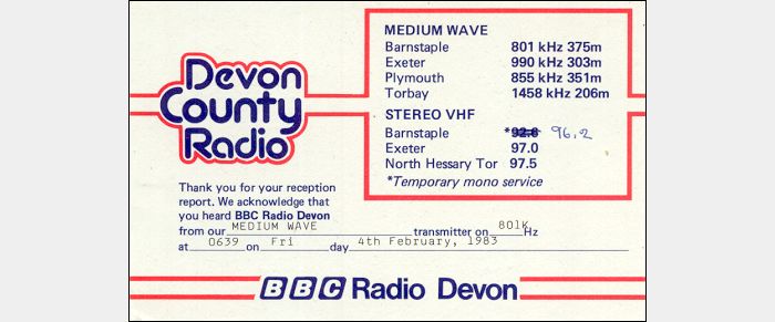 QSL BBC Radio Devon