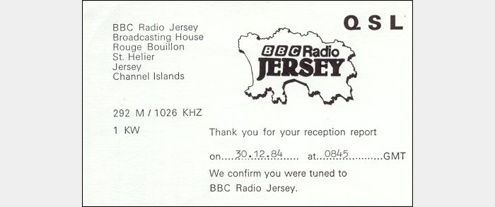 QSL BBC Radio Jersey