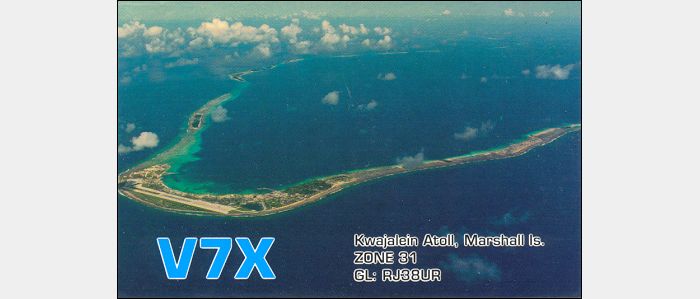 QSL V7X Kwajalein