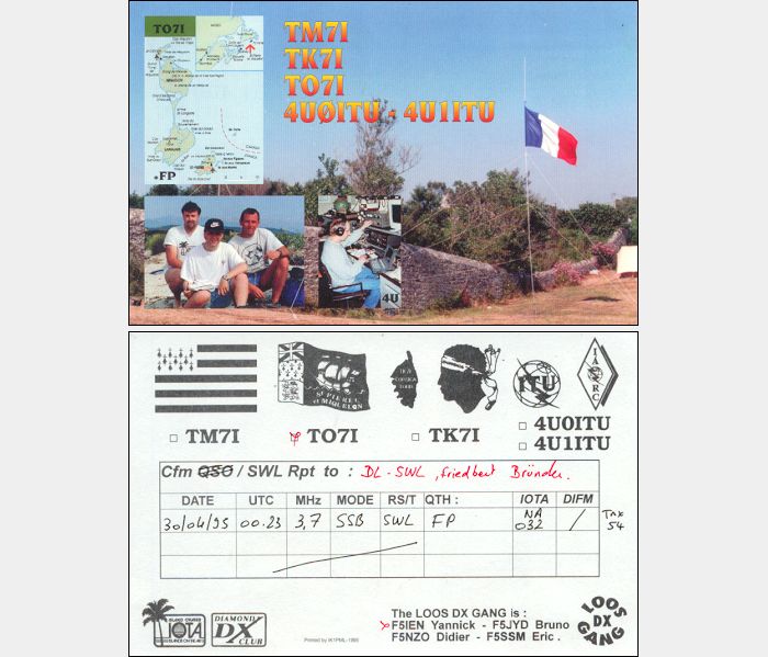QSL TO7I St. Pierre