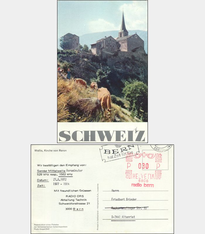 QSL Radio der deutschen und raetoromanischen Schweiz