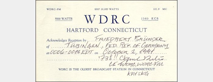 QSL WDRC Hartford, Connecticut