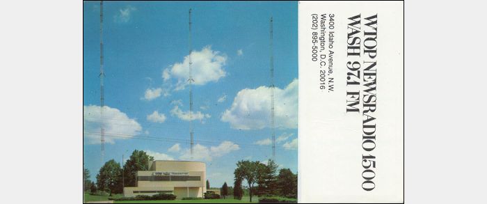 QSL WTOP Washington, District of Columbia