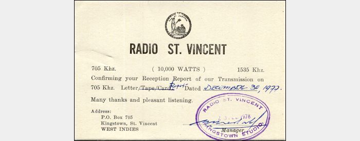 QSL Radio St. Vincent
