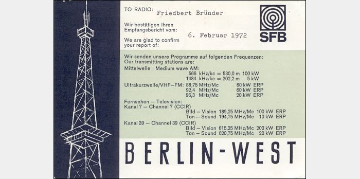 QSL Sender Freies Berlin